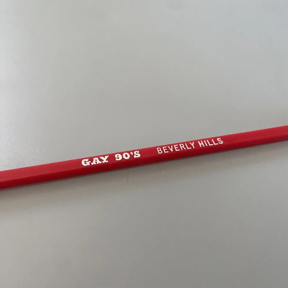 Gay 90's Beverly Hills LGBT Swizzle Stick Drink Cocktail Stirrer Vintage